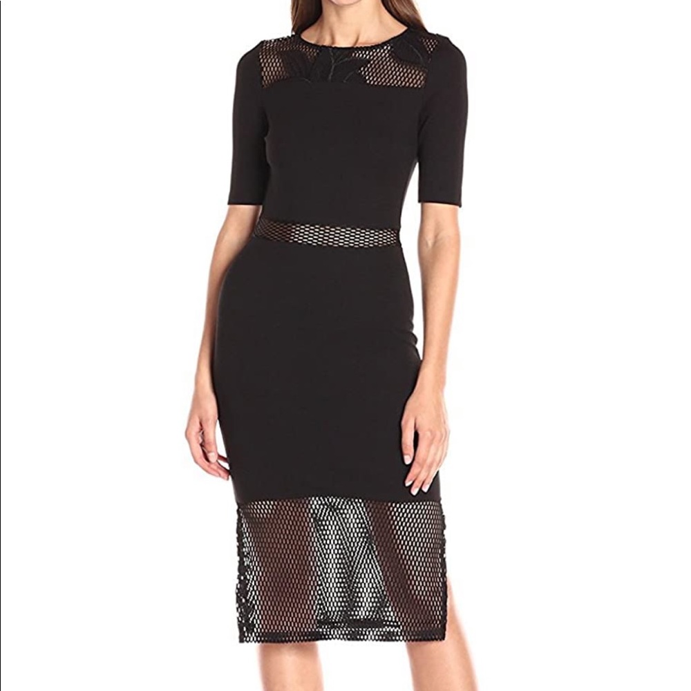 French Connection Black Midi Dress
